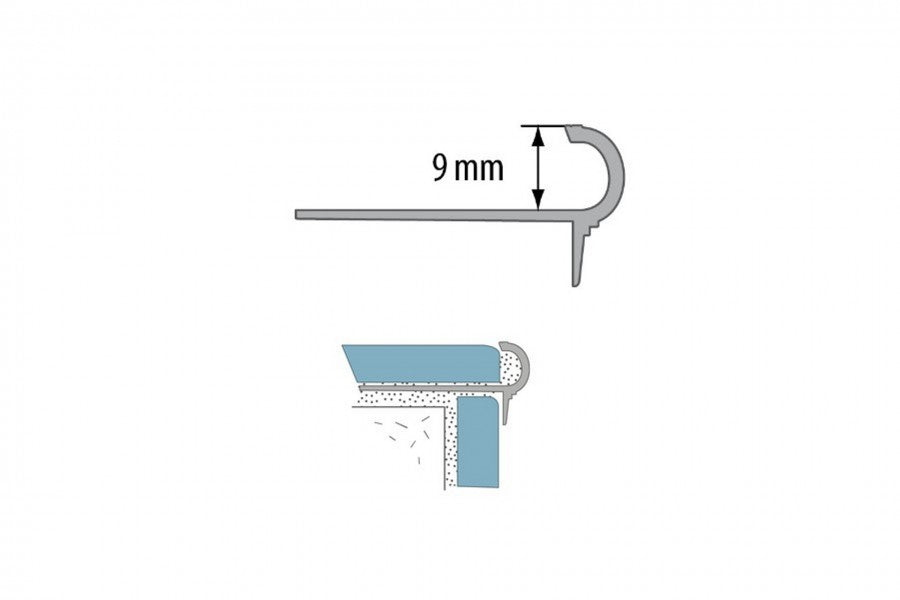 Profil schodowy półokrągły mały aluminium naturalne 2,5m Srebrny
