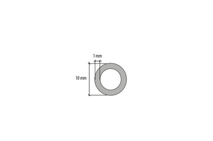 PVC round pipe 10x1mm L= 2.75m White
