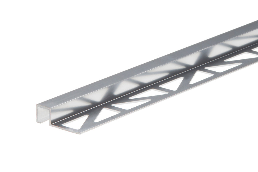 Square edge profile for tiles, anode aluminum, polished, 11x12mm, 2.5m, Silver