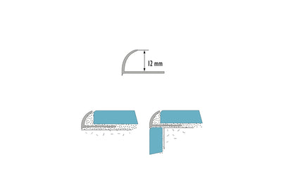 Profil krawędziowy owalny aluminium naturalne 12mm 1m Srebrny