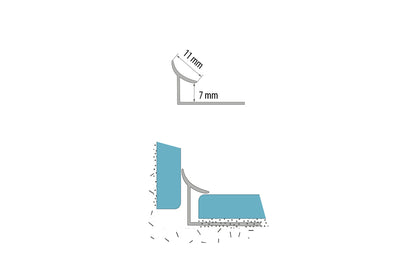 Широкий внутренний профиль для ПВХ-плитки 7 мм 2,5 м, светло-бежевый