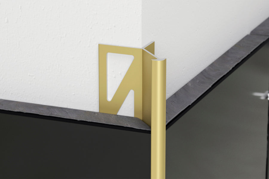 Profil zewnętrzny wąski do glazury aluminium anoda 10mm 2,5m Złoty