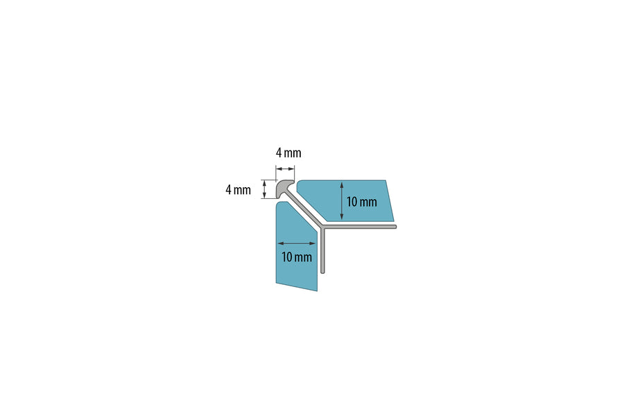 Узкий наружный профиль для плитки, алюминиевый анод, 10 мм, 2,5 м, медь