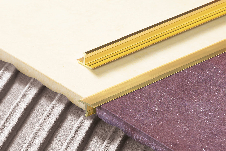 Profil fugowy łączący mosiądz naturalny 13mm 1m Złoty