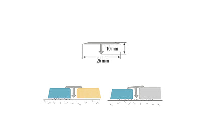 Joint profile connecting natural brass 26mm 2.5m Gold