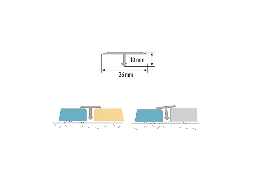 Joint profile connecting natural brass 26mm 2.5m Gold