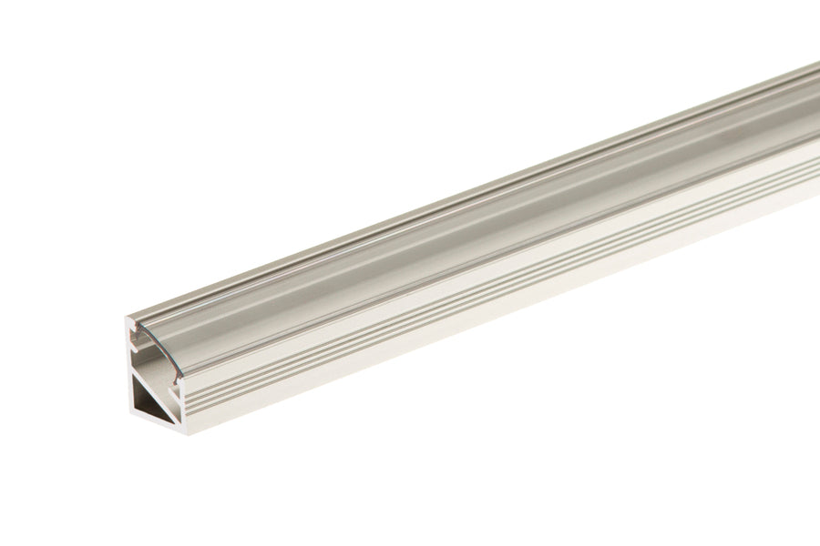 Profil aluminiowy do taśmy LED kątowy z osłonką transparentną aluminium anoda 14x16,5mm 1m Srebrny