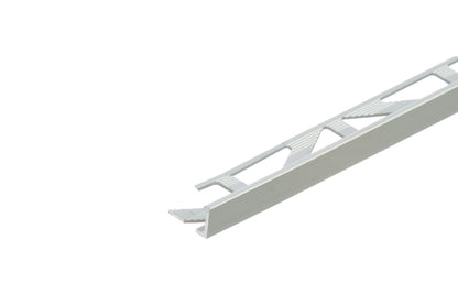 Corner finishing profile for tiles, aluminum anode, 8mm, 1m, Silver
