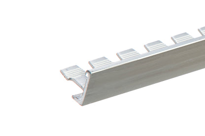 Corner finishing profile for tiles for arches, natural aluminum, 15mm, 2.5m, Silver