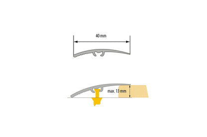 Profil progowy wciskany PVC laminat 40mm 1,8m Świerk Rosario