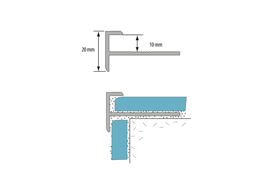 CL aluminum anode stair profile 1m Silver