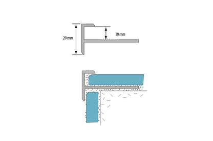 AL CL stair profile L= 2.50m Brushed Titanium