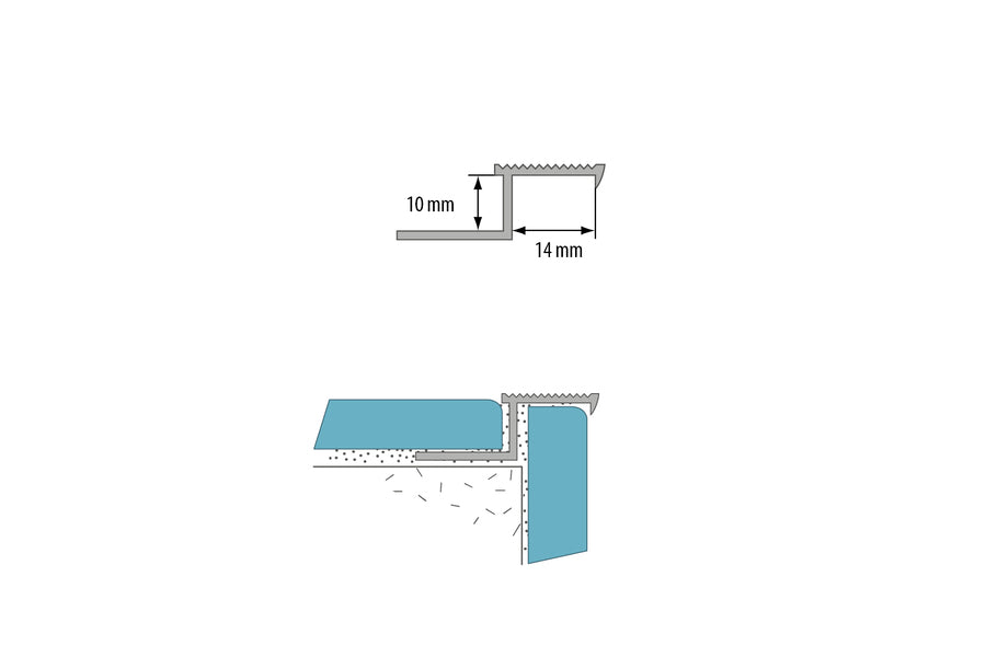 Profil schodowy ZET aluminium naturalne 2m Srebrny