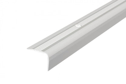 AL grooved stair profile 24x18mm L= 1.10m Silver