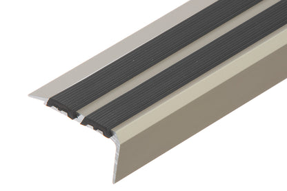 AL wide stair profile 35x19.5mm with rubber L=2.70m Champagne