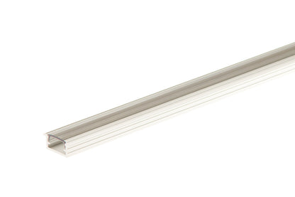 Aluminum profile for LED strip with flange, transparent AL cover, anode, 14x7mm, 1m, Silver