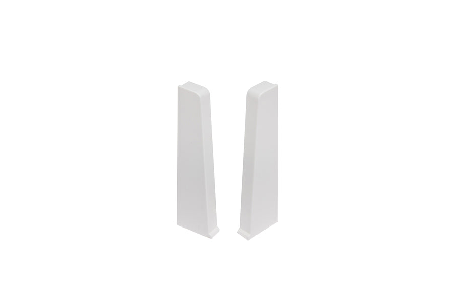 Левая и правая накладки на плинтус Hi-Line, матовые, под покраску, белые, 2 шт.