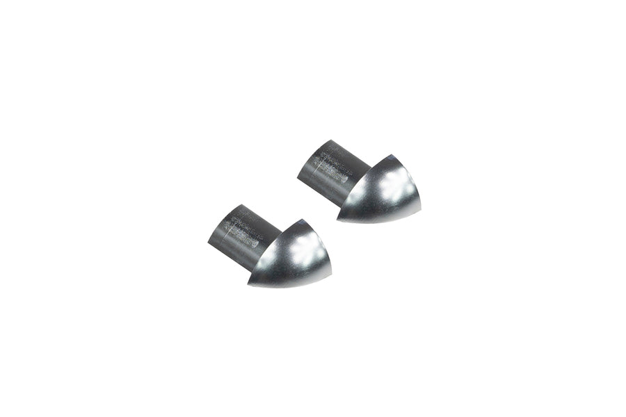 Narożnik zewnętrzny CAPS do profilu krawędziowego owalnego aluminium anoda poler 10mm Srebrny 2szt.