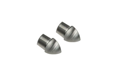 CAPS external corner for oval edge profile SN brushed 12mm Silver 2 pcs.