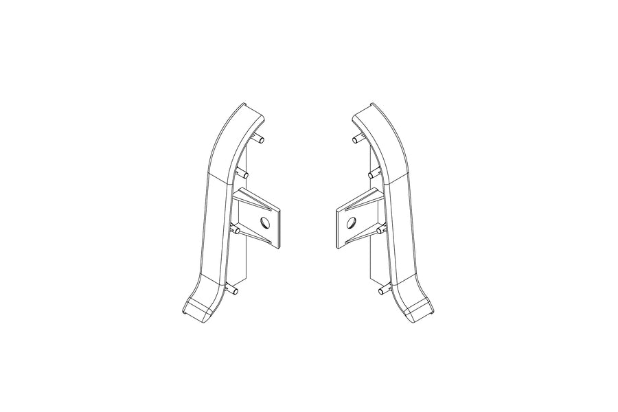 Zaślepka lewa i prawa do listwy przypodłogowej Premium mat Wenge Ciemny 2szt.