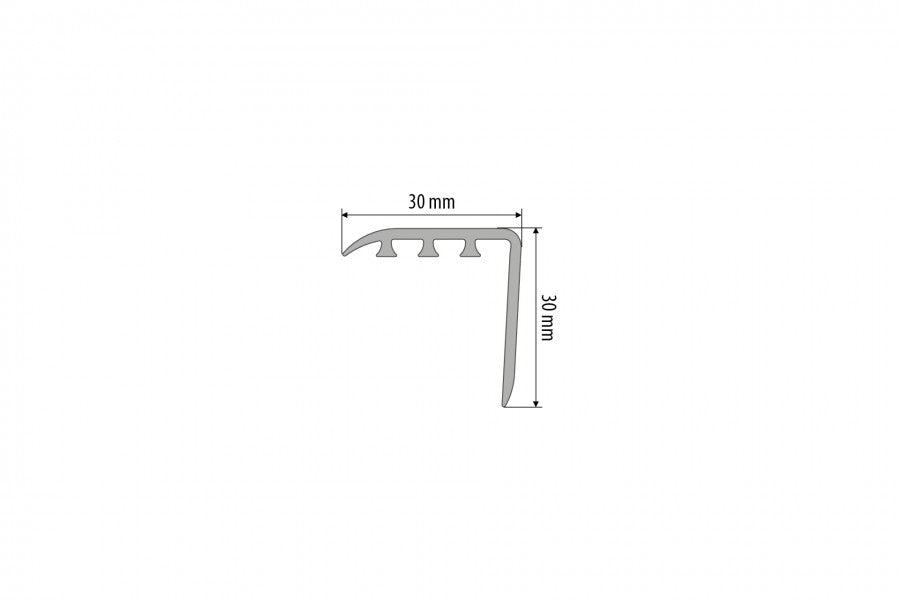 Профиль для лестничного порога, угловой ПВХ-ламинат 30x30 мм, 0,9 м, цвет «Золотой орех».
