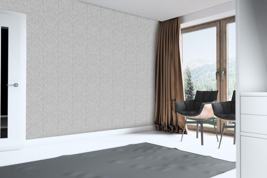 Panel ścienny PVC mat 25cm 2,7m Kwiaty Północy Szary Jasny 1 opak=24 sztuki