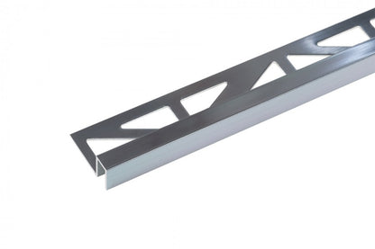 Square edge profile for tiles, aluminum, anode, polished, 11x8mm, 2.5m, Opal