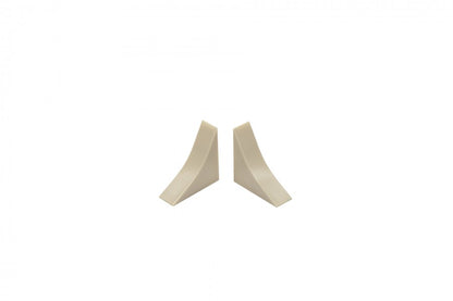 End caps for countertop strip, wide concave BL33, 1 set = 2 pcs, 1J thick