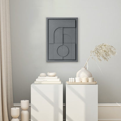 Wall Decor 350x500x18mm GEOMETRIC 5 with Milky Grey mount, colored clay