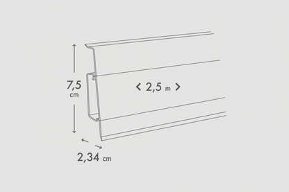 Hi-Line PVC skirting board matt 75mm 2.5m Fernandes