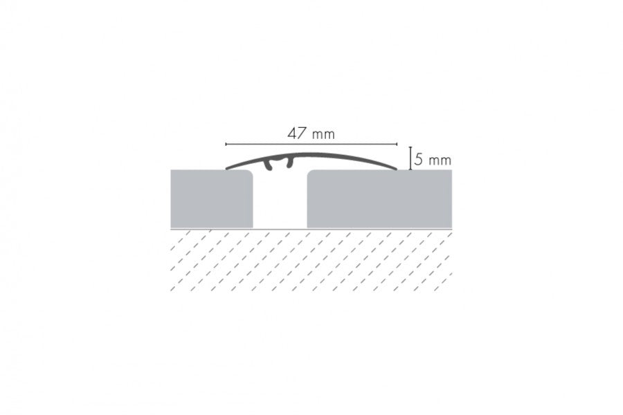 AL protective strip, push-in, 47mm, L= 1.86m, Burnt Oak