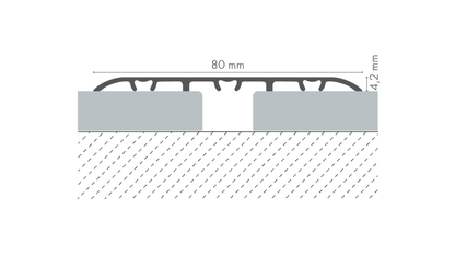 AL protective strip, flat oval insert, 80mm, L=2.79m, Champagne