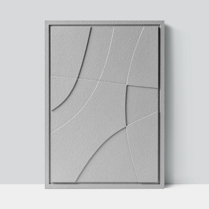 Wall Decor 500x700x18mm ABSTRACT 2 with Milky Grey mount, colored clay