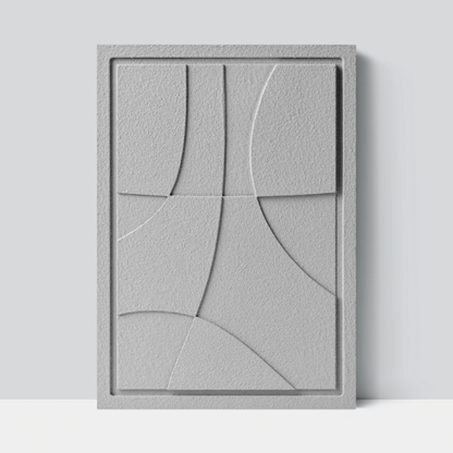 Wall Decor 500x700x18mm ABSTRACT 3 with Milky Grey mount, colored clay