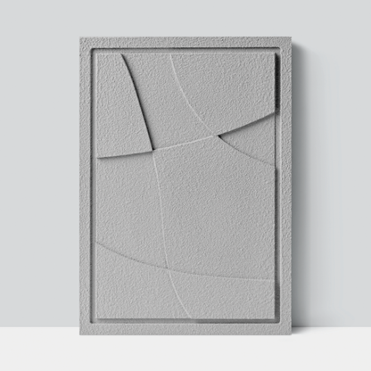 Wall Decor 350x500x18mm ABSTRACT 4 z mocowaniem Milky Grey glinka barwiona