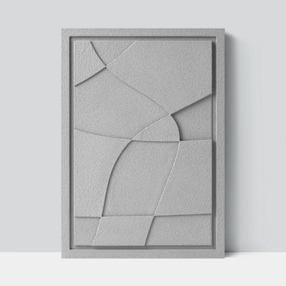 Wall Decor 350x500x18mm ABSTRACT 5 z mocowaniem Milky Grey glinka barwiona