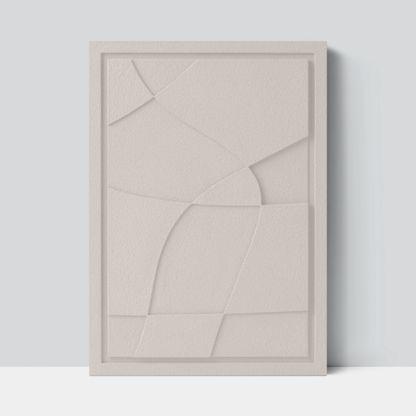 Wall Decor 350x500x18mm ABSTRACT 5 z mocowaniem Natural Cream glinka barwiona
