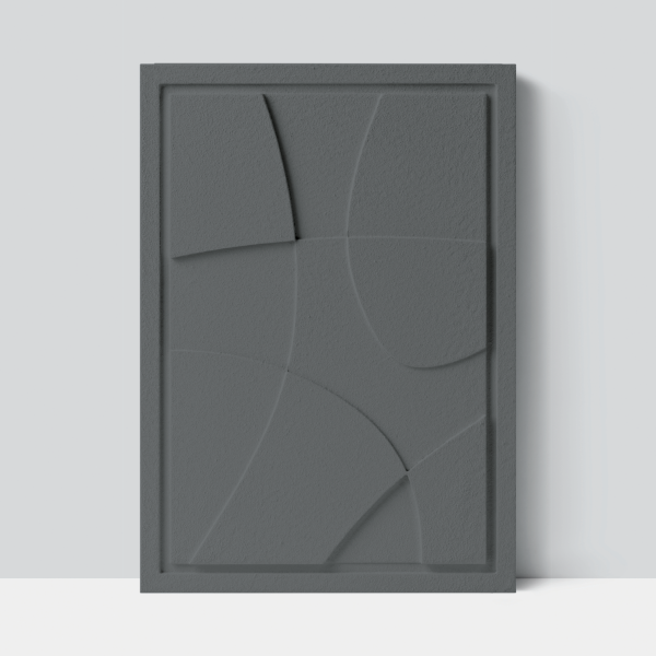 Wall Decor 350x500x18mm ABSTRACT 1 z mocowaniem Smokey Grey glinka barwiona