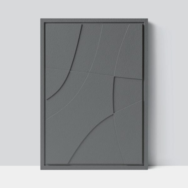 Wall Decor 350x500x18mm ABSTRACT 2 z mocowaniem Smokey Grey glinka barwiona