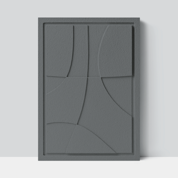 Wall Decor 350x500x18mm ABSTRACT 3 z mocowaniem Smokey Grey glinka barwiona