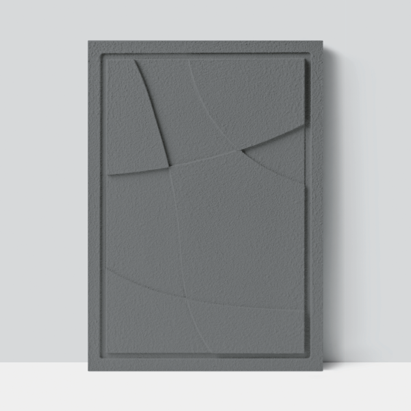 Wall Decor 350x500x18mm ABSTRACT 4 z mocowaniem Smokey Grey glinka barwiona