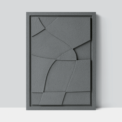Wall Decor 350x500x18mm ABSTRACT 5 with Smokey Grey mount, colored clay