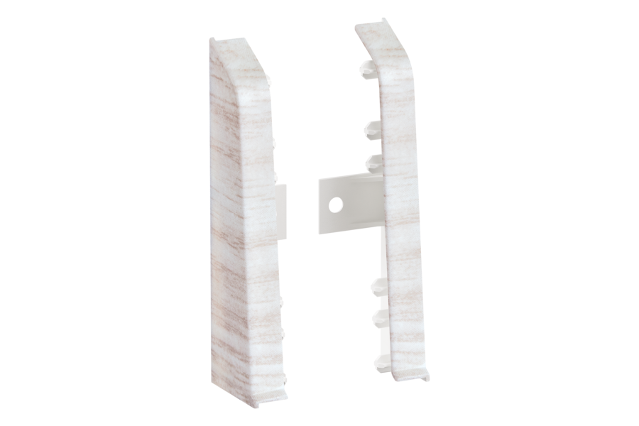 SOFTline skirting board end caps 22.5x75mm 1 pack = 10 sets (L+P) = 20 pcs Aspen Oak Matt