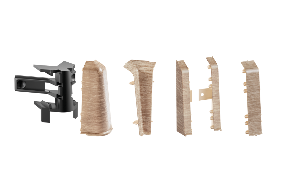 SOFTline skirting board end caps 22.5x75mm 1 pack = 10 sets (L+P) = 20 pcs. Tuscany Oak matt