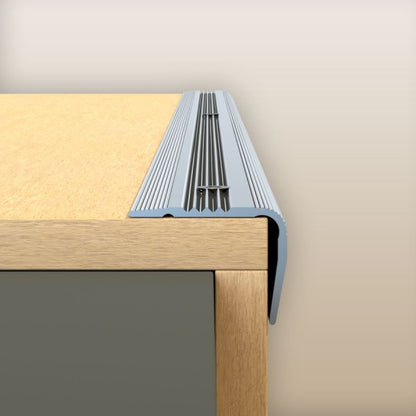 AL grooved stair profile 24x18mm L= 1.10m Metal Bronze