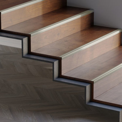 AL grooved stair profile 24x18mm L= 1.10m Metal Bronze