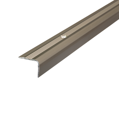 AL grooved stair profile 24x18mm L= 1.10m Metal Bronze