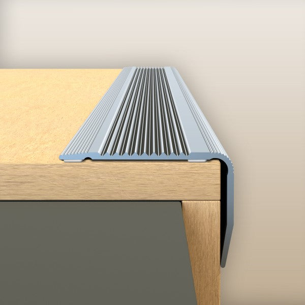 AL grooved stair profile 36x24mm L= 1.10m Silver