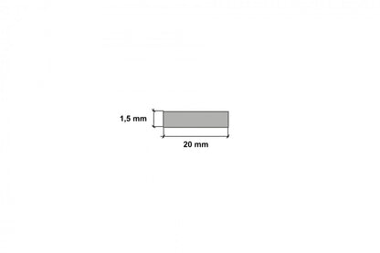 PVC flat bar shape 20x1.5mm glued 2.75m white