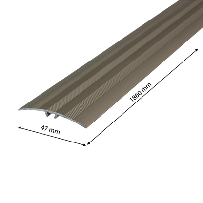 AL protective strip, push-in, with groove, 47mm, L= 1.86m, Metal Bronze